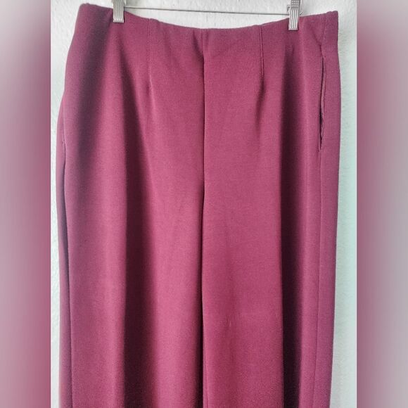 Lane Bryant Burgundy Wide Leg High Rise Pants New Without Tags - Picture 2 of 11